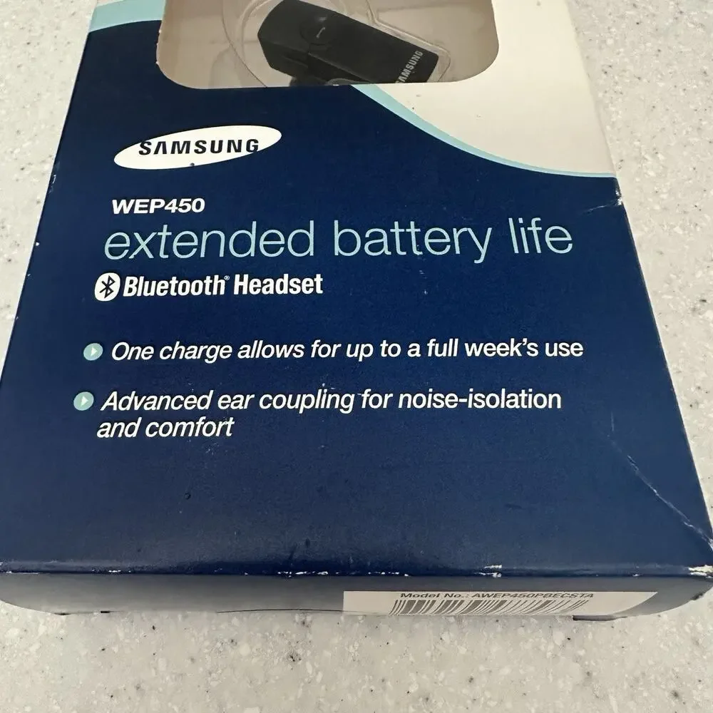 Samsung Bluetooth Headset WEP450 Extended Battery Life Ear Piece